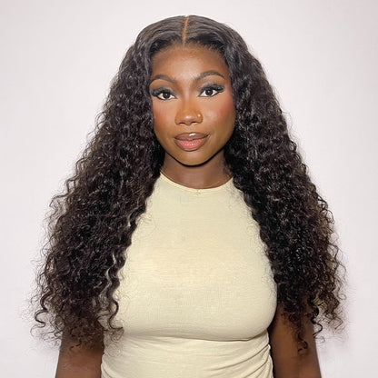 Luvme All-Day Comfort Wig with water wave texture, 180% density, HD lace, and pre-cut closure, soft and full human hair wig