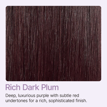 Luvme All-Day Comfort Wig with 180% density, dark plum color, straight texture, lace closure, pre-cut HD lace, baby hair.