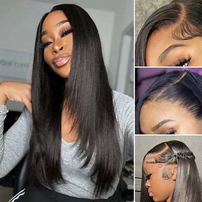 Luvme Hair PreMax Super Natural Face-Framing Layered Silky Straight Glueless 13x4 Lace Frontal Human Hair Wig
