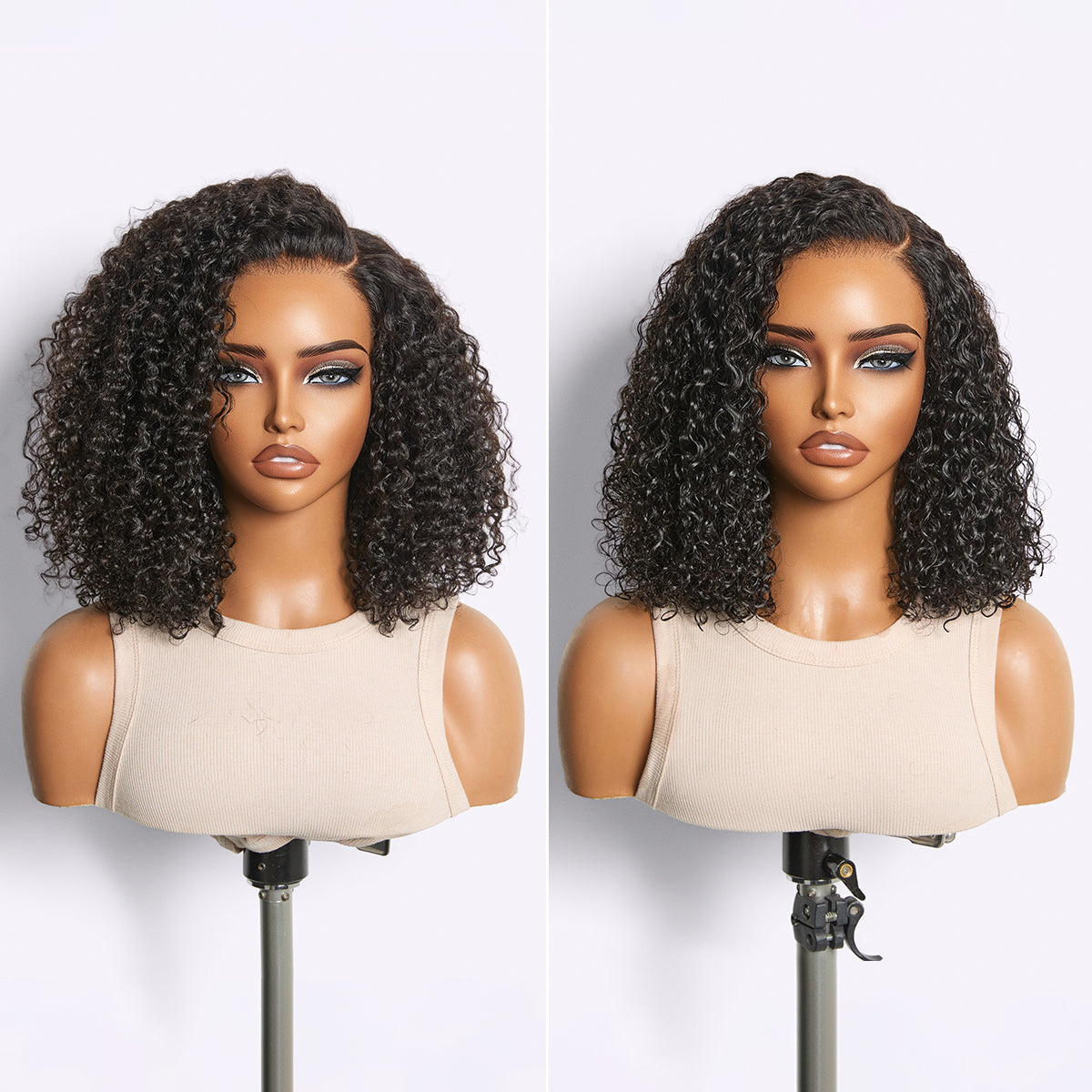 Luvme Hair kinky curly 7x6 HD lace closure wig with glueless cap, pre-cut lace, and flexible drawstring for natural parting.