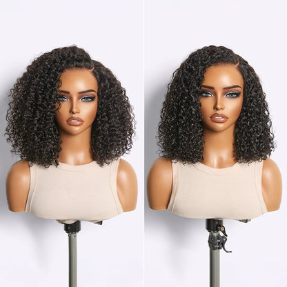 Luvme Hair kinky curly 7x6 HD lace closure wig with glueless cap, pre-cut lace, and flexible drawstring for natural parting.