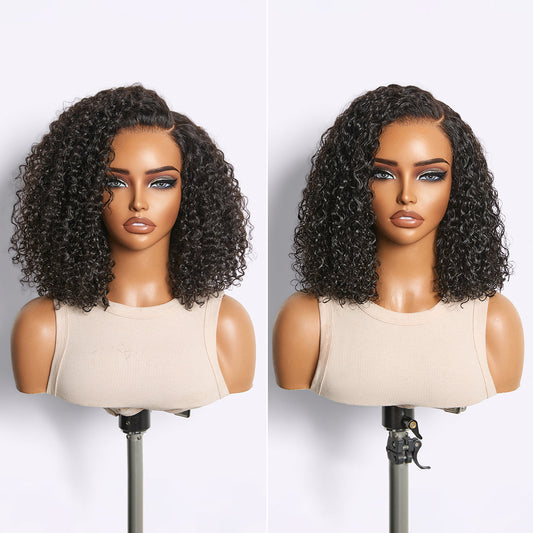 Luvme Hair kinky curly 7x6 HD lace closure wig with glueless cap, pre-cut lace, and flexible drawstring for natural parting.