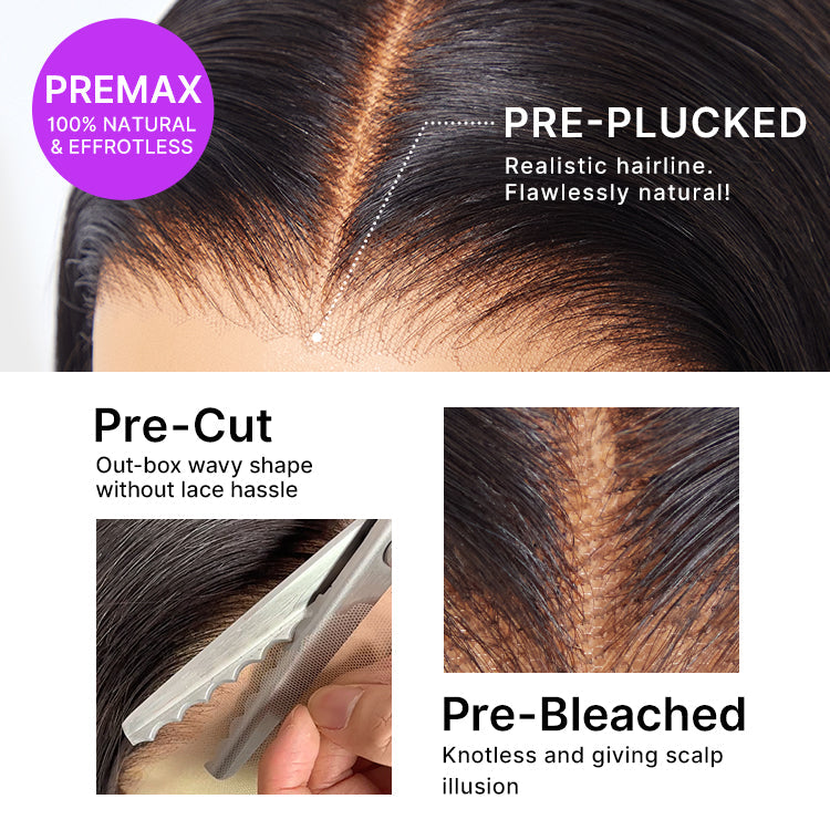 Luvme Hair kinky curly 7x6 HD lace wig closure with glueless cap, pre-cut lace, flexible fit, and adjustable drawstring.