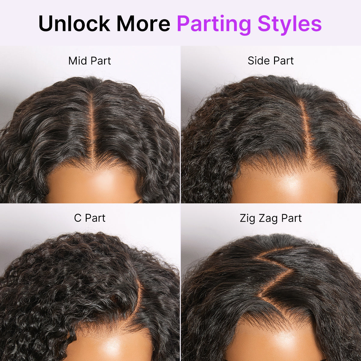 Luvme Hair 180% density kinky curly HD lace closure wig with pre-cut lace, glueless design, and flexible drawstring cap.