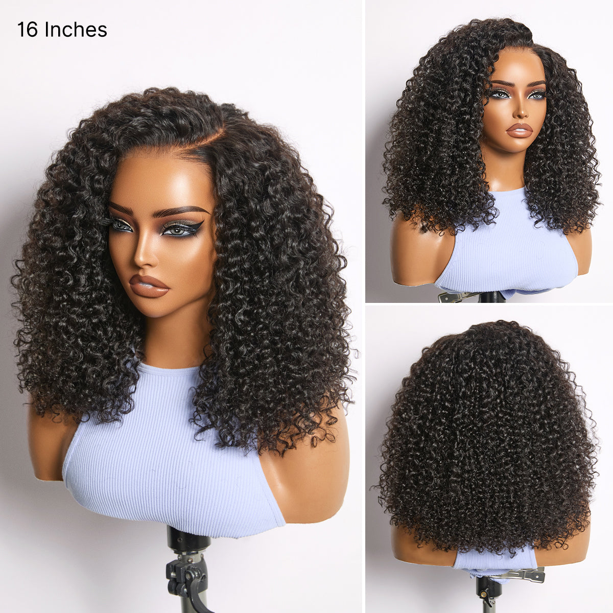 Luvme Hair 180% density kinky curly 7x6 HD lace closure wig with pre-cut lace, flexible drawstring cap, and natural parting.