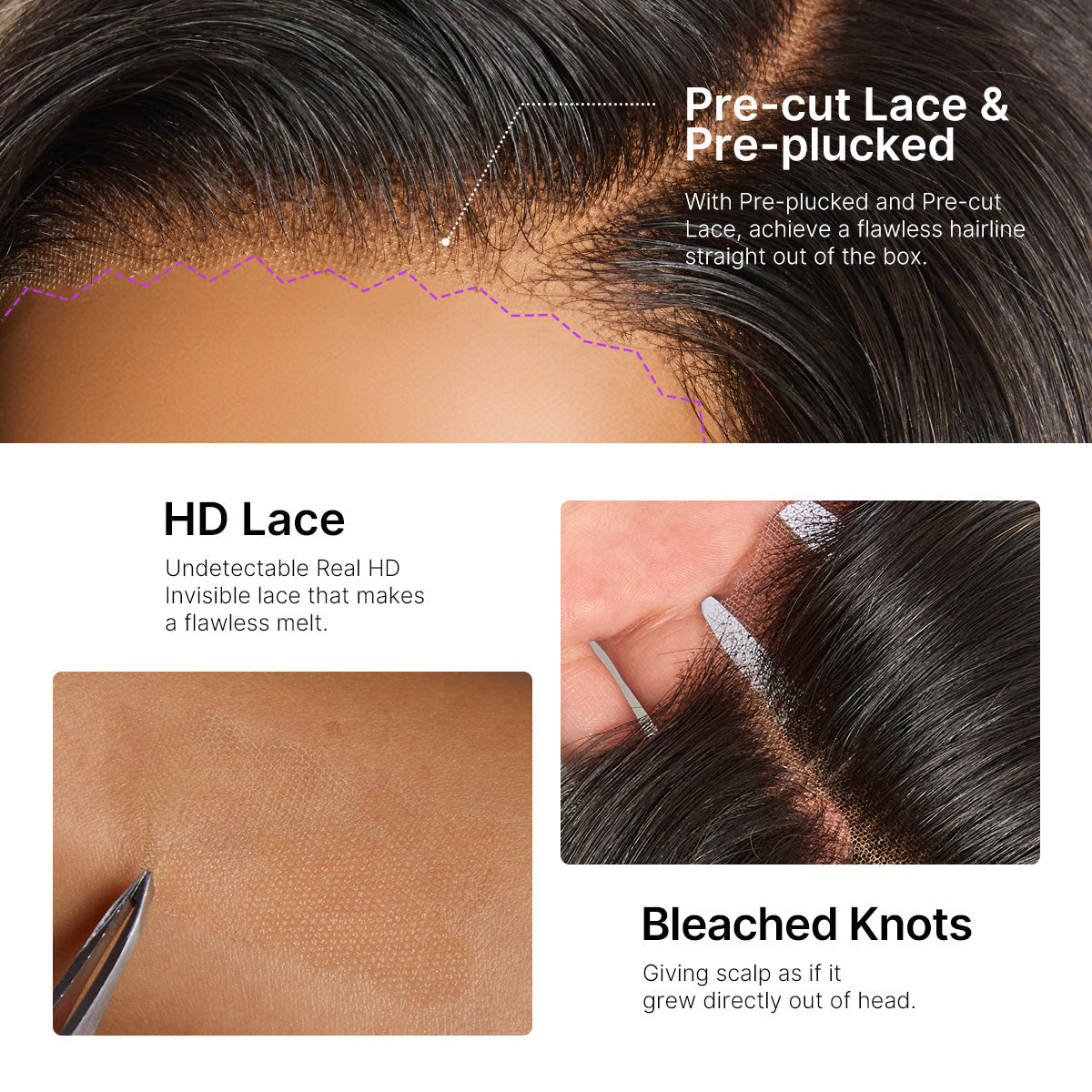 Luvme Hair caramel brown layered wavy lace wig, glueless HD minimalistic design with pre-cut style for a natural look