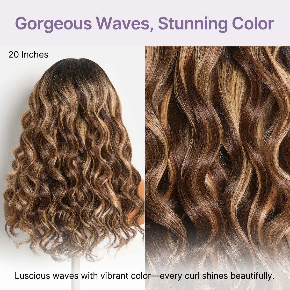 Luvme All-Day Comfort Blonde Highlight Loose Wave Wig with 7x6 HD lace closure, 180% density, glueless, pre-cut lace, natural parting
