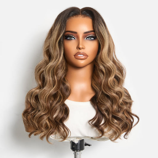 Luvme All-Day Comfort Blonde Highlight Loose Wave Wig with 7x6 HD Lace Closure, 180% density, glueless, pre-cut lace, natural parting