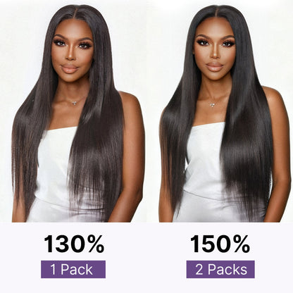 Luvme Hair Silky Straight 0.59mm invisible clip-in hair extensions, seamless blend, lightweight, 100g, 7pcs or 6pcs for daily styling