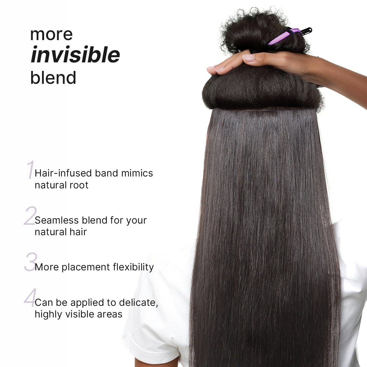 Luvme Hair Silky Straight 0.59mm invisible clip-in hair extensions, seamless blend, lightweight for daily styling, 7 or 6 pieces