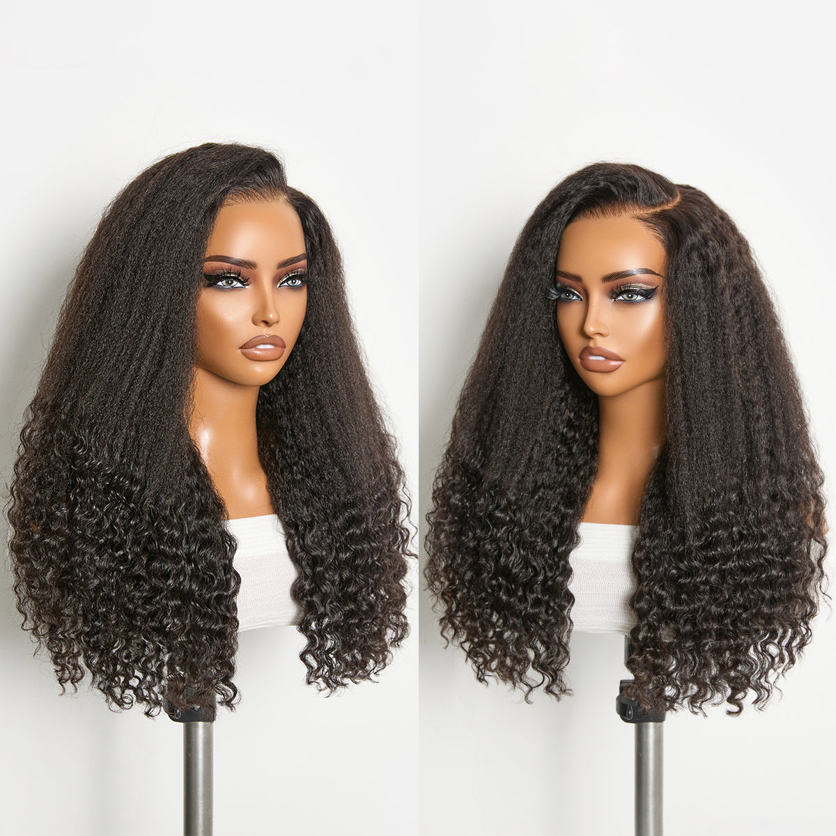 Luvme All-Day Comfort HD Lace Wig in natural black, kinky straight to curly, with 7x6 closure and pre-cut lace for easy wear