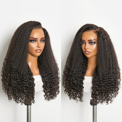 Luvme All-Day Comfort HD Lace Wig in natural black, kinky straight to curly, with 7x6 closure and pre-cut lace for easy wear