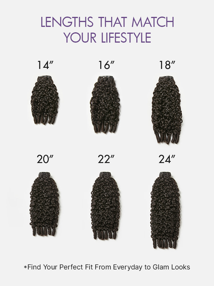 Luvme Hair Burmese Curly Finger Coil Ends seamless clip-in extensions with real human hair, 7 or 9 pieces, with free gift