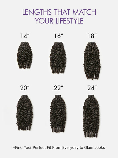 Luvme Hair Burmese Curly Finger Coil Ends seamless clip-in extensions with real human hair, 7 or 9 pieces, with free gift