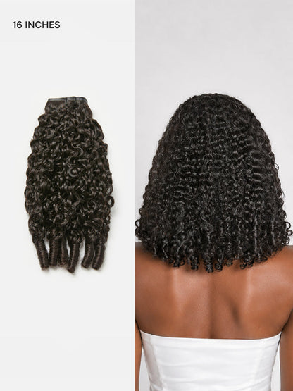 Luvme Hair Burmese curly finger coil ends seamless clip-in extensions with real human hair, 9pcs or 7pcs, includes free gift
