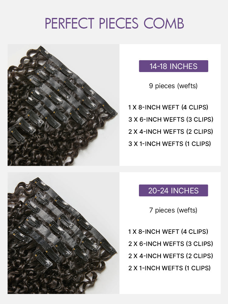 Luvme Hair Burmese Curly Finger Coil Ends seamless clip-in extensions in natural human hair, 9pcs with free gift.