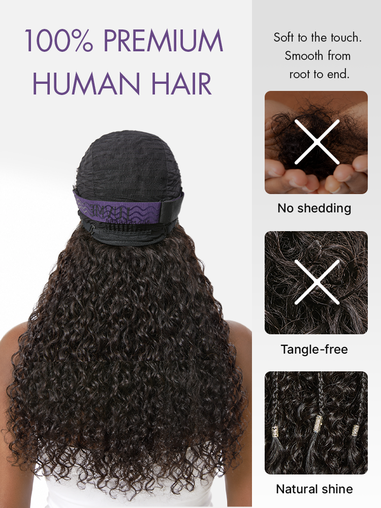 Natural black boho cornrow braids wig with 13x4 lace frontal, deep curly long style from Luvme Hair.