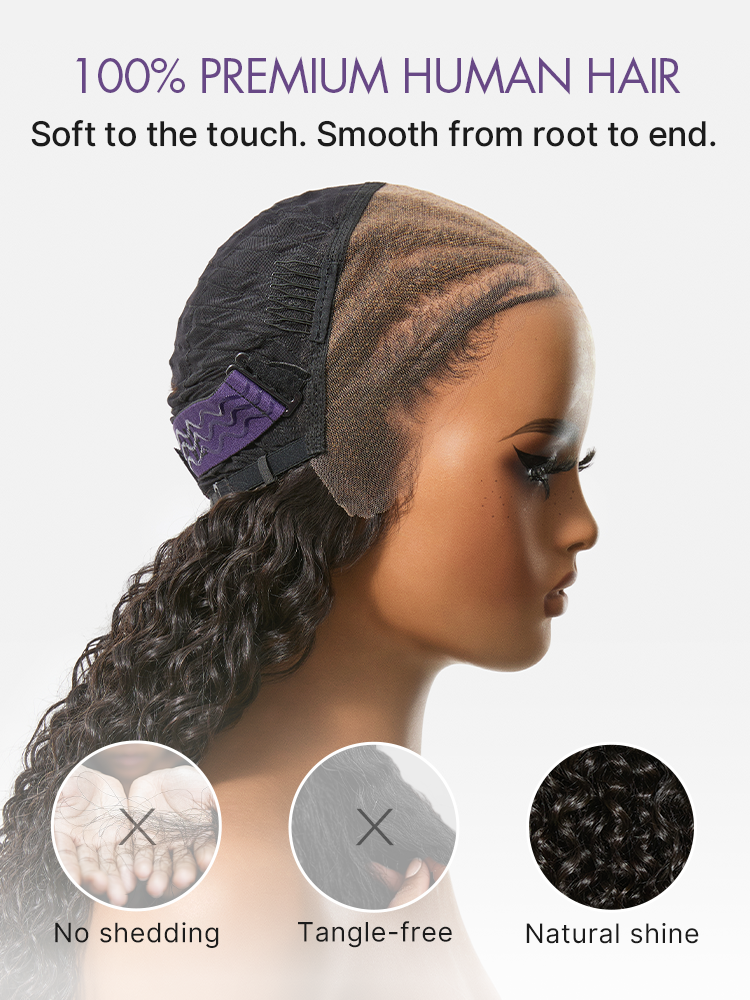 Luvme Hair Boho Fulani Braids Water Wave 13x4 frontal lace human hair wig with pre-cut lace and natural wave style