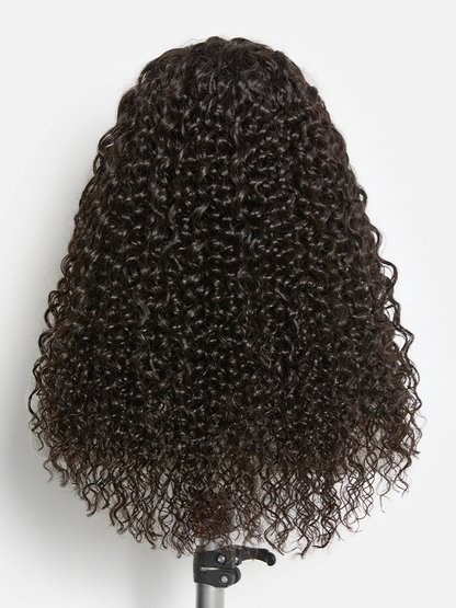 Luvme Hair Boho Fulani Braids Water Wave 13x4 frontal lace wig with pre-cut lace and human hair, natural water wave texture