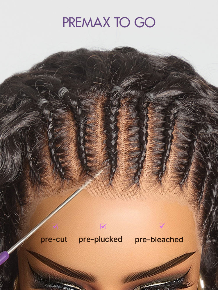 Luvme Hair Readitress Knotless Fulani Braids Deep Wave HD lace front wig with ear-to-ear 13x4 frontal, human hair, glueless style