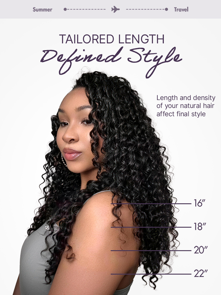 Deep wave Burmese curly crochet human hair by Luvme Hair, pre-separated for boho braids and miracle knots, with free gifts included.