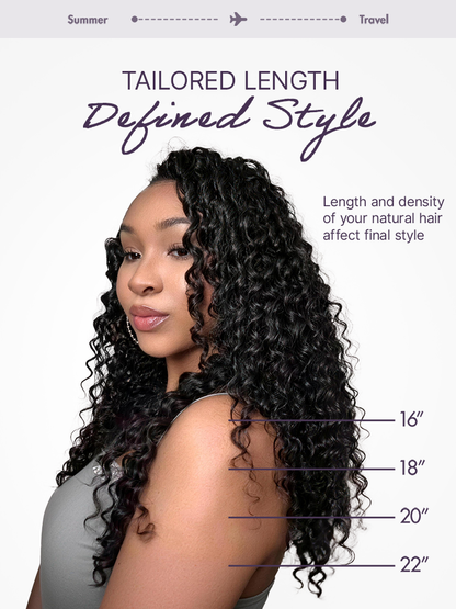 Deep wave Burmese curly crochet human hair by Luvme Hair, pre-separated for boho braids and miracle knots, with free gifts included.