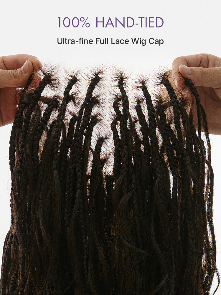 Luvme Hair OwnScalp™ HD full lace knotless boho curls braided bob wig with pre-cut lace and flexible drawstring cap