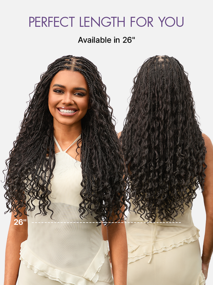 Luvme Hair OwnScalp™ lightweight flexi-fit invisibraided long lace wig with natural scalp, boho curls, and pre-cut lace.