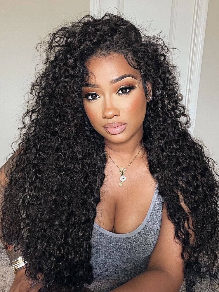Luvme Too Easy Texture 3-In-1 half wig with water wave water, glueless flexi-fit drawstring, 180% density, Luvme Hair