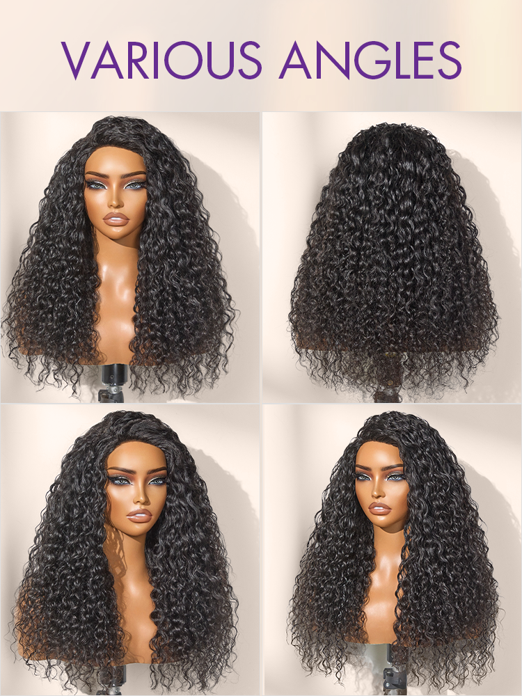 Luvme Too Easy Texture 3-in-1 half wig with water wave water, glueless design, 180% density, flexi-fit drawstring wig.