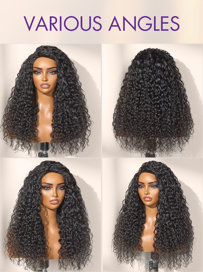 Luvme Too Easy Texture 3-in-1 half wig with water wave water, glueless design, 180% density, flexi-fit drawstring wig.