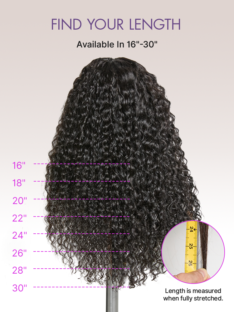 Luvme Hair PreMax water wave lace wig with 13x4 frontal, fluffy curly style, drawstring cap, and 360-like design for ponytails and updos.