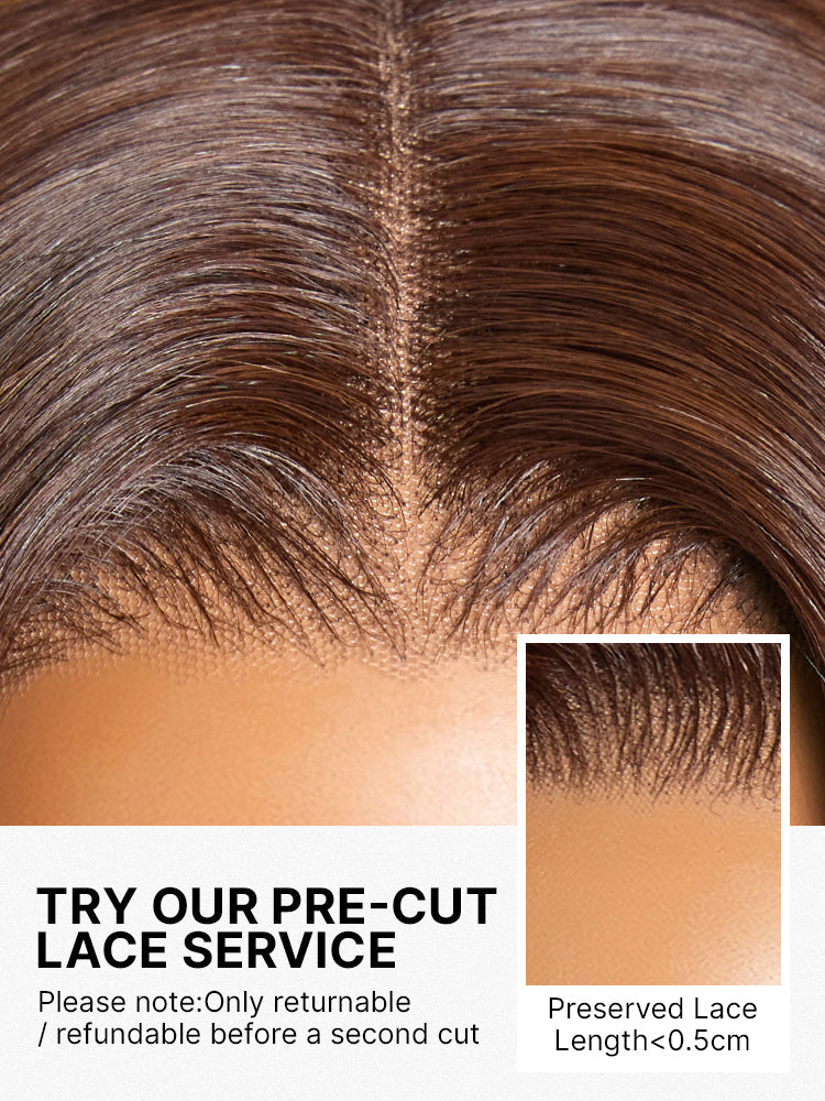 Luvme Hair ginger ombre 13x4 lace front glueless blunt cut bob human hair wig with pre-cut lace and natural parting.