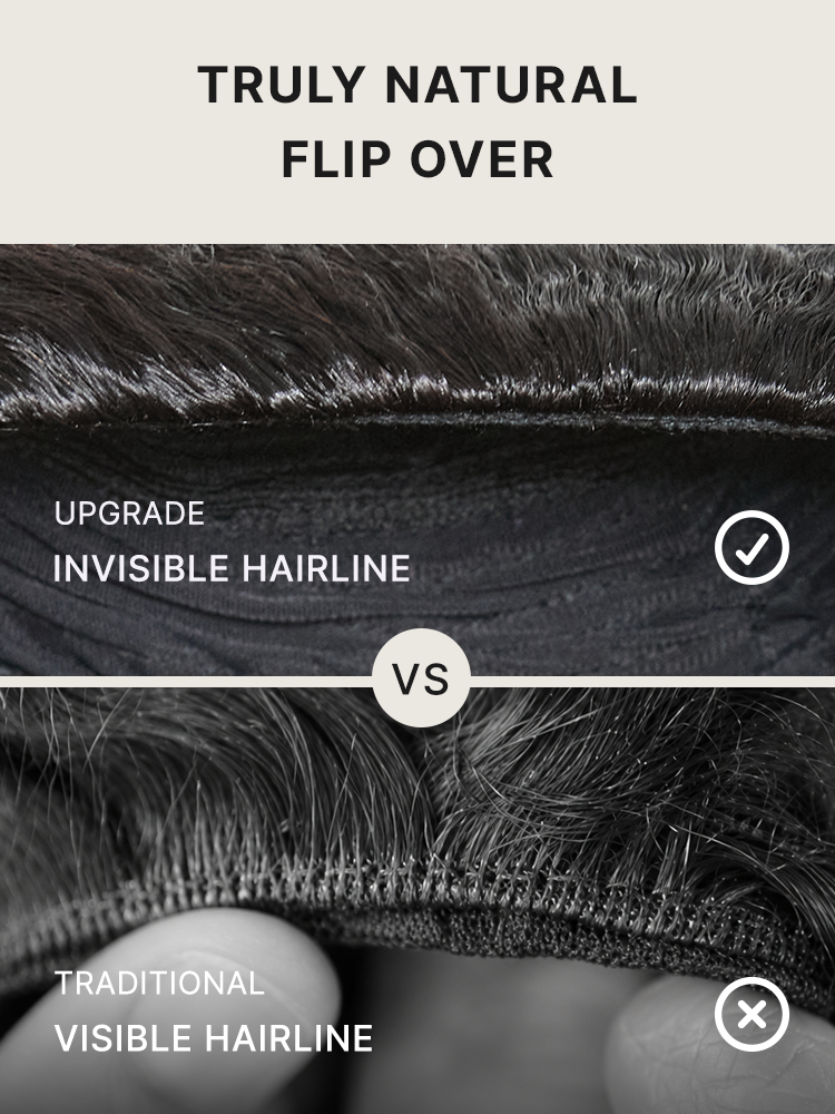 Kinky straight 3-in-1 half wig with 180% density, glueless flexi-fit drawstring design by Luvme Hair