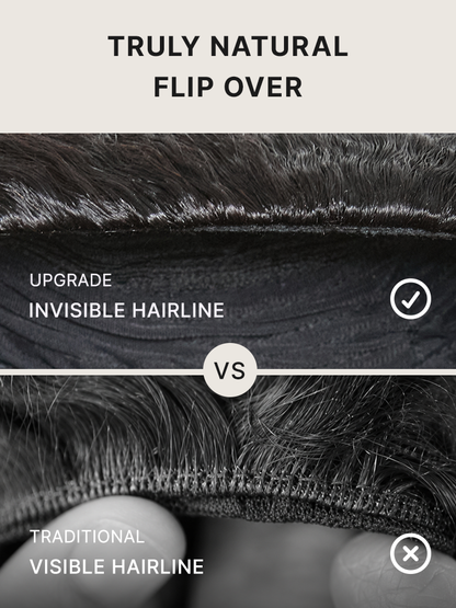 Kinky straight 3-in-1 half wig with 180% density, glueless flexi-fit drawstring design by Luvme Hair