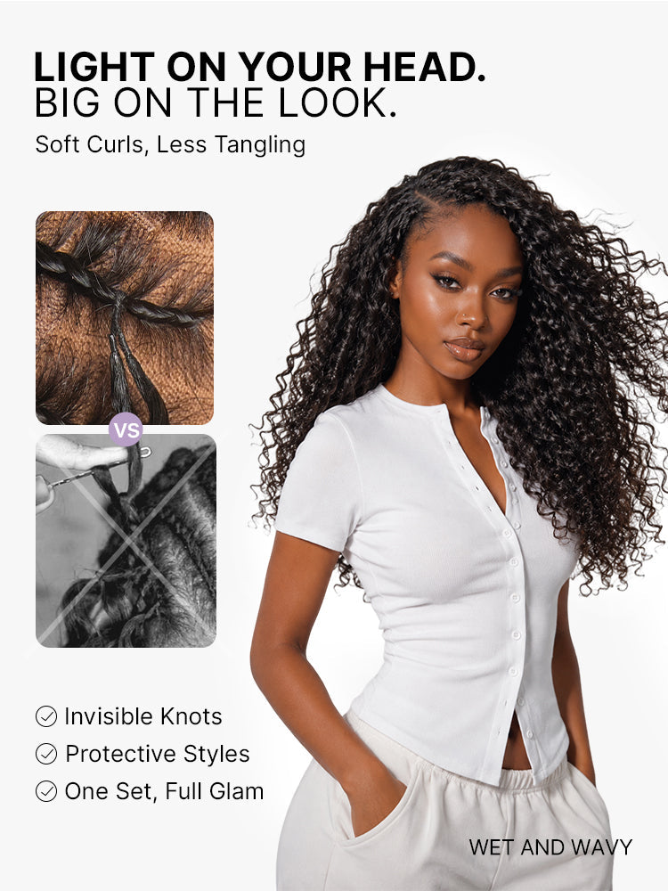 Luvme Hair Miracle Knots crochet hair with Burmese curly, water wave, kinky straight, and Fulani braid styles, lightweight and full