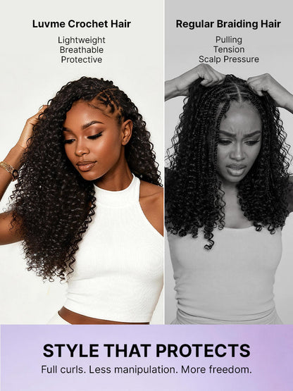 Crochet Extension for Miracle Knots Boho Braids Pre-Separated Feather Crochet Extension Human Hair | Wet and Wavy, Burmese Curly, Kinky Straight Protective Style-37
