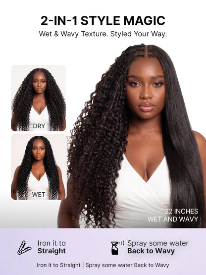 Luvme Hair Miracle Knots crochet hair with Burmese curly, water wave, kinky straight, and pre-looped extensions for protective styles.
