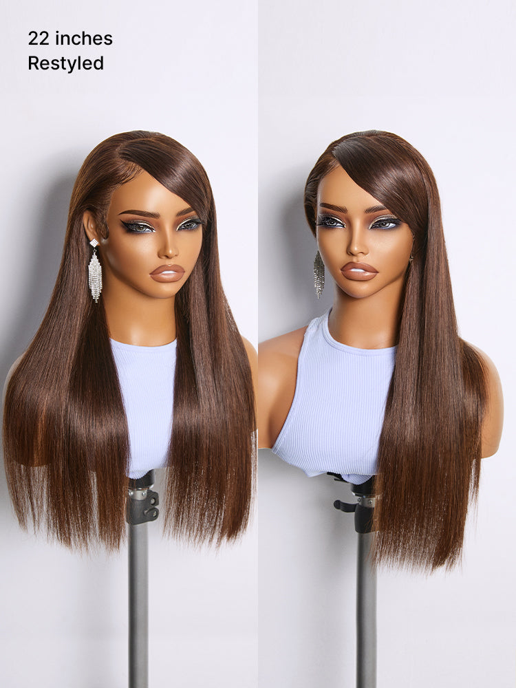 PreMax Wigs | Super Natural Hairline Silky Straight Glueless 13x4 Frontal Lace Wig Human Hair Pre-Cut Lace-45