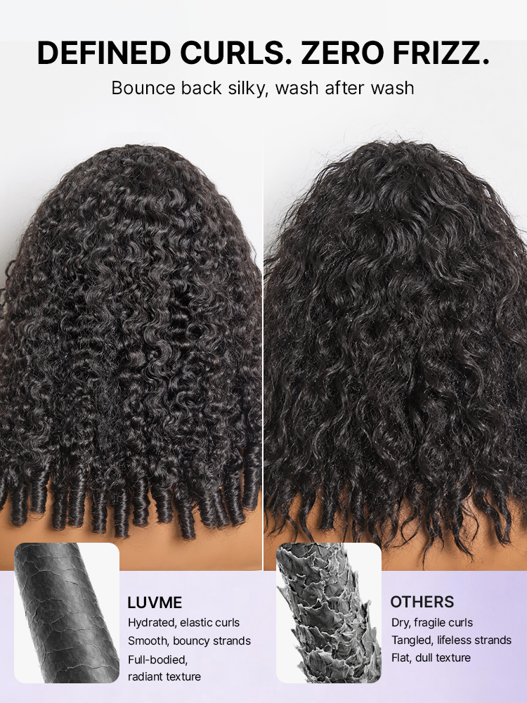 Luvme Hair Burmese Curly 100% Virgin Human Hair bundle with soft, voluminous curls and natural shine.