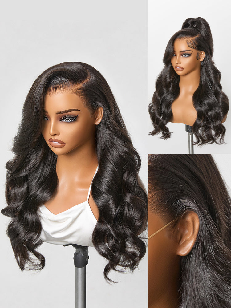 NatureMAX™ 200% Density Ombre Brown / Natural Black Loose Wave Glueless 13x6 / 13x4 HD Lace Front Wig Human Hair Pre-Cut Lace Flexi-Fit Drawstring Cap-44