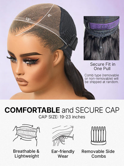 Luvme Hair NatureMAX™ 200% Density Ombre Brown and Natural Black Loose Wave lace front wig with pre-cut lace and adjustable cap