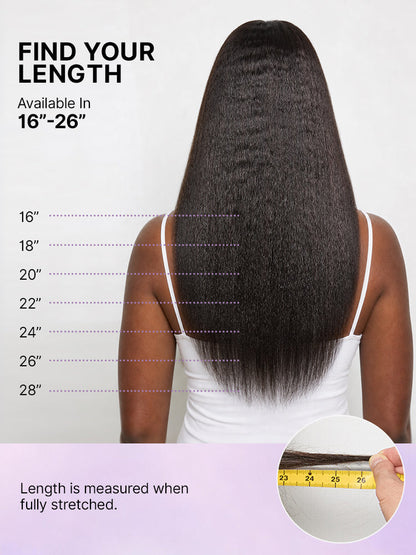 180% Density Light  Kinky Straight Butterfly Cut Layered  Glueless 7x6 Closure HD Lace Wig Pre-Cut Lace-14