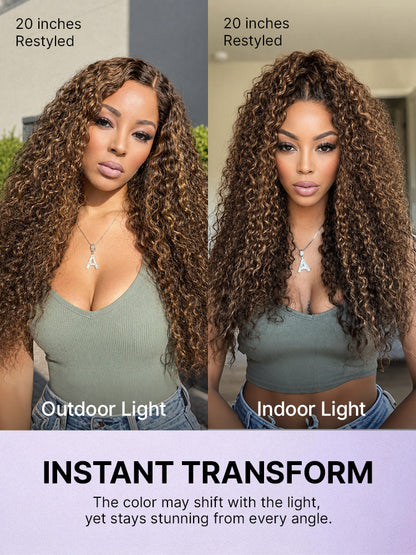 Luvme All-Day Comfort™ Wig PartingMax Brown Highlights Funmi Curly 7x6 Closure HD Lace Glueless Wig Pre Cut Lace-14