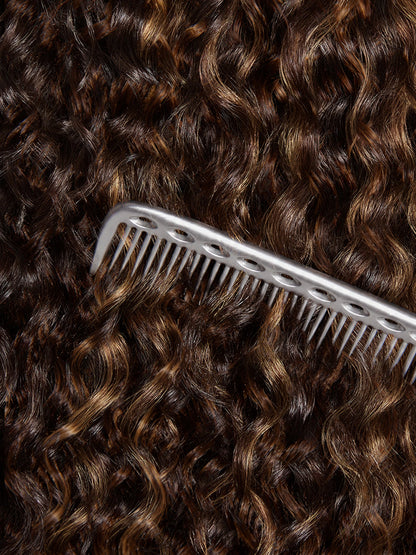 Luvme All-Day Comfort™ 7x6 Closure lace wig with natural curl pattern, brown highlights, HD lace, pre-cut, glueless style.