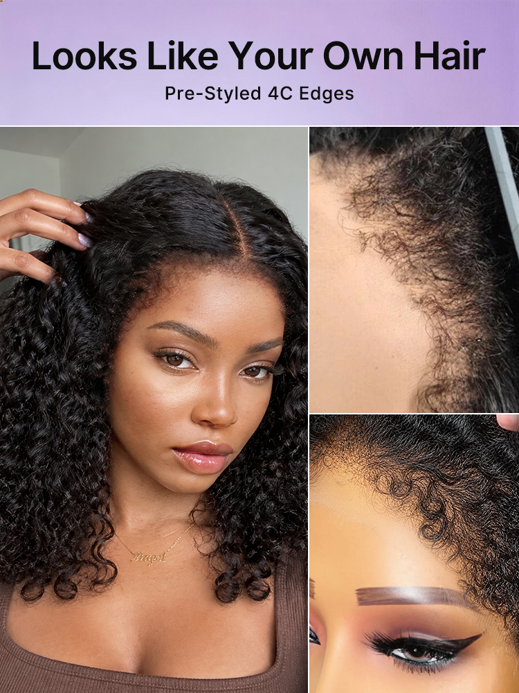 Luvme Hair PreMax 180% Density 4C Edges water wave lace wig with 13x4 frontal, pre-cut lace, and adjustable drawstring cap.