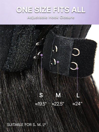 Luvme All-Day Comfort™ Funmi Curly 7x6 HD lace glueless wig with brown highlights and pre-cut lace, featuring a natural parting.