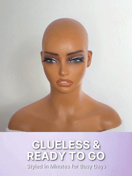 Luvme Hair beginner-friendly kinky curly 200% density lace closure wig with bangs, glueless 5x5 pre-cut lace, all head sizes fit cap.