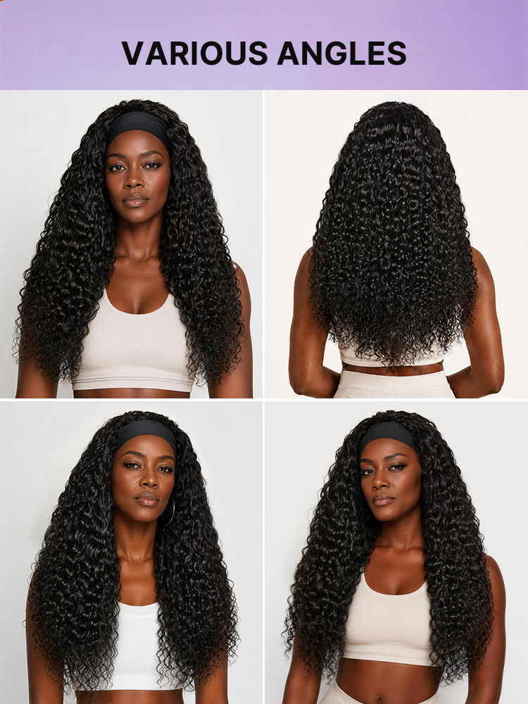 Beginner Friendly Water-Wave Wet and Wavy Headband Wig with Integrated Cooling Silk Headband, Effortless Wet-to-Dry Transformation (Get 2 Free Headbands)-32