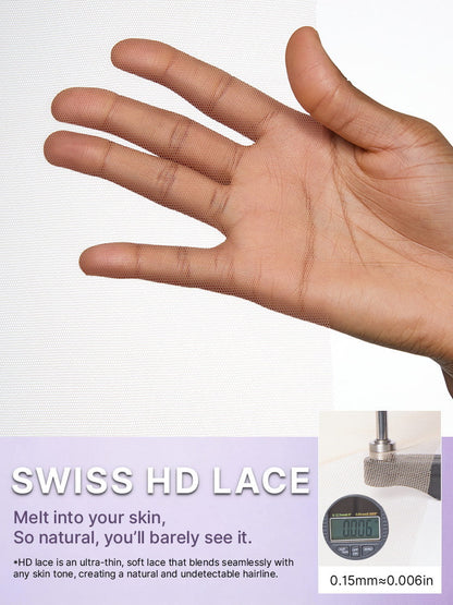 Luvme All-Day Comfort™ HD lace wig with 180% density, bone straight style, pre-cut 7x6 closure, and baby hair detailing.